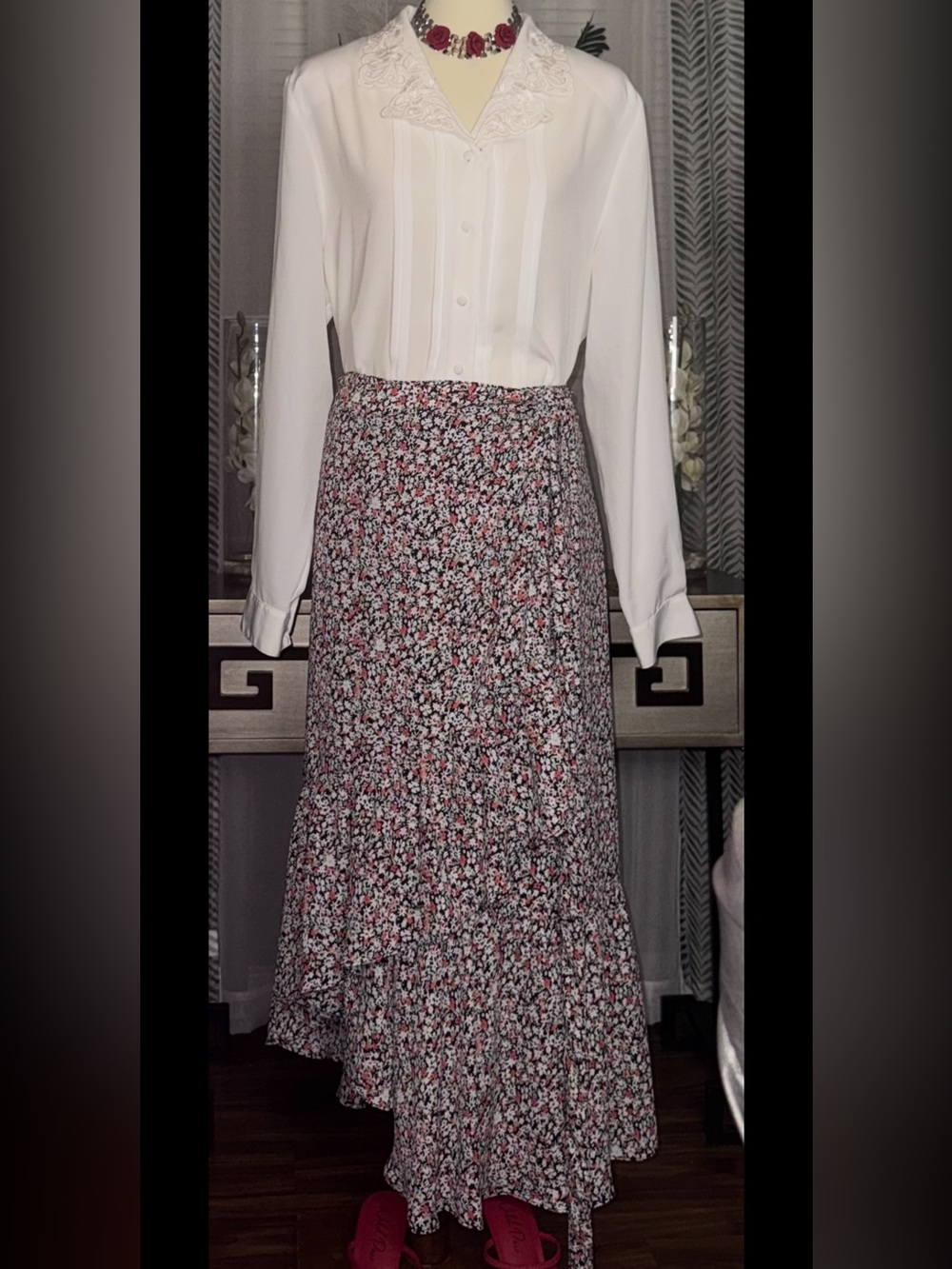 Gap Ditsy Floral Ruffled Mock-Wrap Maxi Skirt - Boho
Romantic